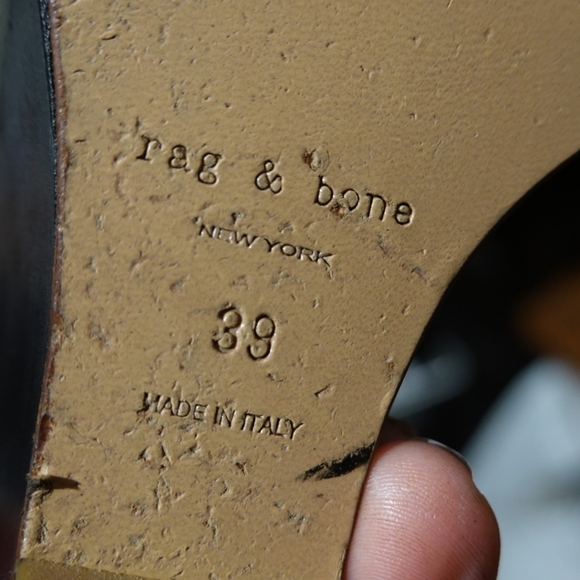 RAG & BONE Gray Leather Open-toe Slingback Wedge Heeled Shoe-bootie, size 38 - Picture 7 of 9